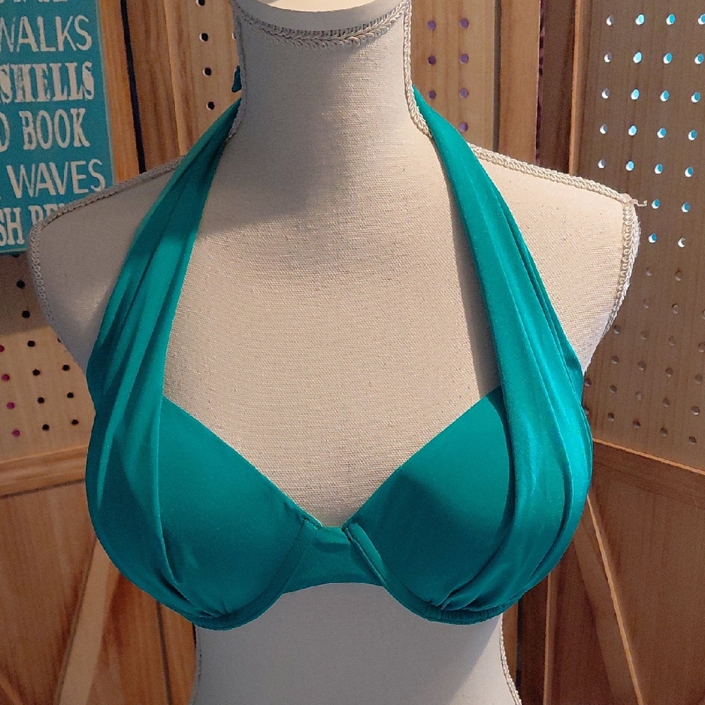 Teal Halter Bikini Top - Women Swim Bikini